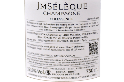 CHAMPAGNE EXTRA BRUT "SOLESSENCE" - J-M SÉLÈQUE