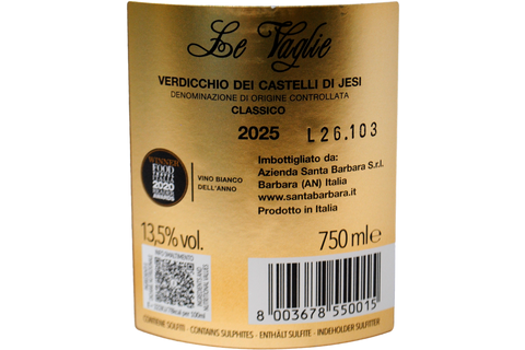 VERDICCHIO DEI CASTELLI DI JESI DOC "LE VAGLIE" 2025 - STEFANO ANTONUCCI