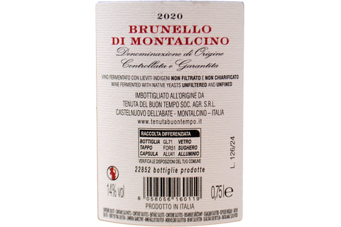 BRUNELLO DI MONTALCINO DOCG 2020 - TENUTA DEL BUON TEMPO