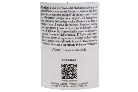 BARBARESCO DOCG "ROMBONE" 2020 - NADA FIORENZO