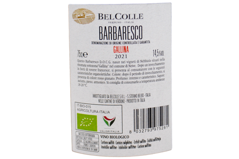 BARBARESCO DOCG "GALLINA" 2021 - BELCOLLE