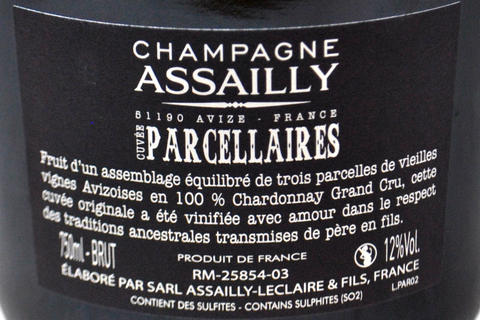 CHAMPAGNE GRAND CRU À AVIZE "CUVÉE PARCELLAIRES" EN FÛT DE CHÊNE - ASSAILLY