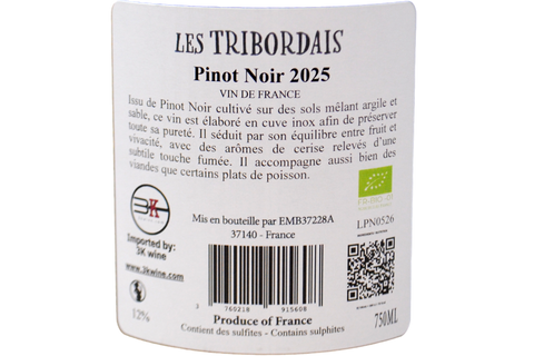 LOIRA PINOT NOIR BIO 2025 - LES TRIBORDAIS