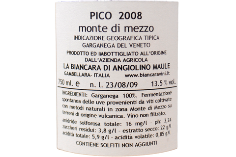 GARGANEGA DEL VENETO IGT "PICO - MONTE DI MEZZO" 2008 - ANGIOLINO MAULE