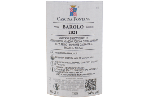 BAROLO DOCG EDIZIONE LIMITATA "TRIPLE A" 2021 - CASCINA FONTANA