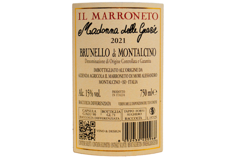 BRUNELLO DI MONTALCINO DOCG "MADONNA DELLE GRAZIE" 2021 - IL MARRONETO