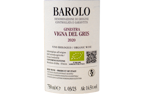 BAROLO DOCG GINESTRA "VIGNA DEL GRIS" 2020 - CONTERNO FANTINO
