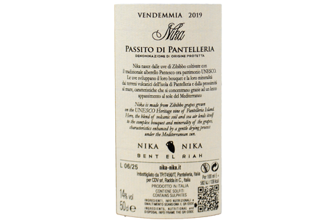 PASSITO DI PANTELLERIA DOC "BENT EL RIAH" 2019 0,50 L - NIKÀ NIKÀ