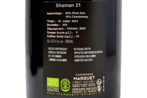 CHAMPAGNE BIO BRUT NATURE "SHAMAN 21" GRAND CRU MAGNUM - MARGUET