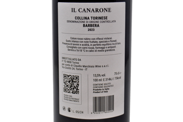 COLLINA TORINESE BARBERA DOC 2023 - CLAUDIO MARCHISIO WINE