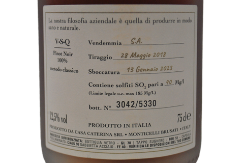 METODO CLASSICO ROSE EXTRA BRUT "CUVEE 60" - CASA CATERINA
