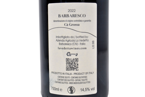 BARBARESCO DOCG "CA GROSSA" 2022 - LA VEDETTA WINES