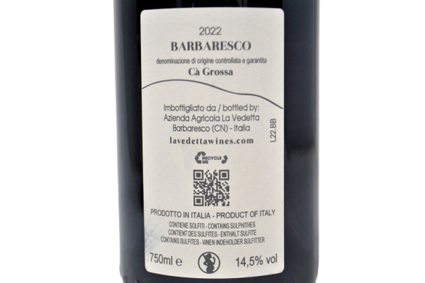 BARBARESCO DOCG "CA GROSSA" 2022 - LA VEDETTA WINES