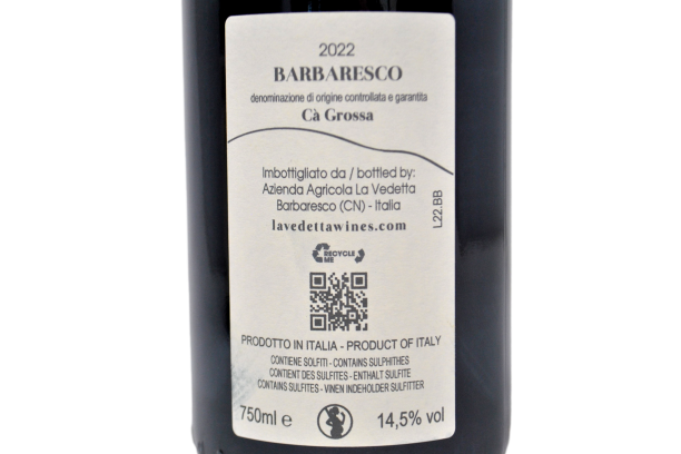 BARBARESCO DOCG "CA GROSSA" 2022 - LA VEDETTA WINES