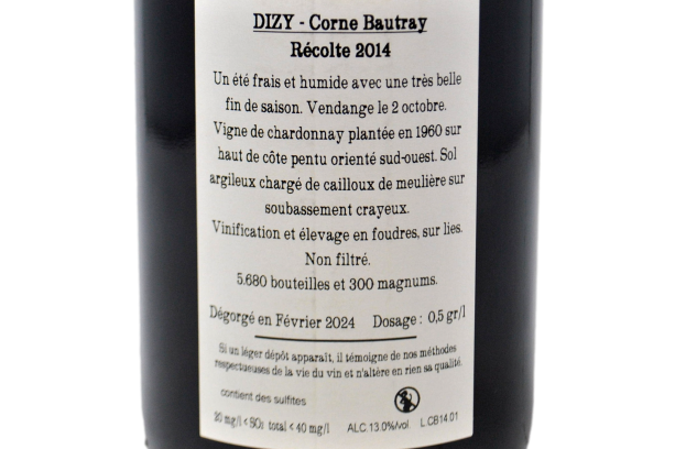 CHAMPAGNE EXTRA BRUT BLANC DE BLANCS A DIZY "CORNE BAUTRAY" 2014 - JACQUESSON