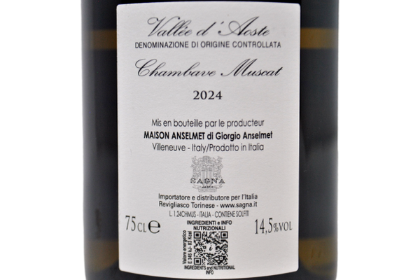 VALLEE D'AOSTE CHAMBAVE MUSCAT DOC 2024 - ANSELMET