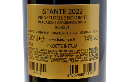 VIGNETI DELLE DOLOMITI IGT ROSSO "ISTANTE" 2022 - FRANZ HAAS