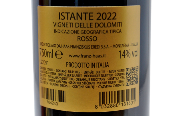 VIGNETI DELLE DOLOMITI IGT ROSSO "ISTANTE" 2022 - FRANZ HAAS