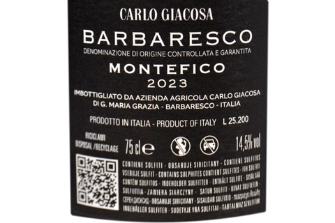 BARBARESCO DOCG "MONTEFICO" 2023 - CARLO GIACOSA