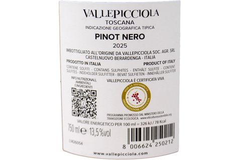 PINOT NERO TOSCANA IGT "PIEVASCIATA" 2025 - VALLEPICCIOLA