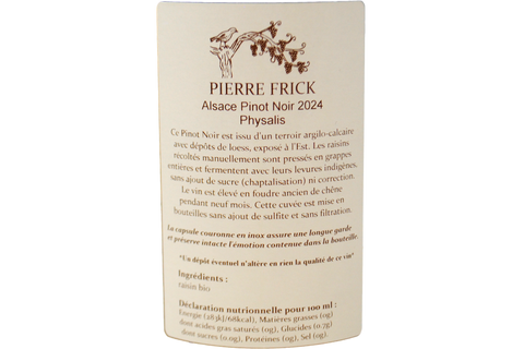 RIESLING D'ALSACE GRAND CRU VORBOURG 2019 - PIERRE FRICK
