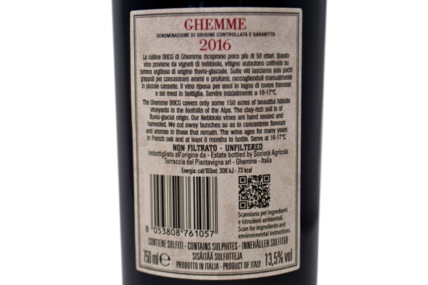 GHEMME DOCG 2016 - TORRACCIA DEL PIANTAVIGNA