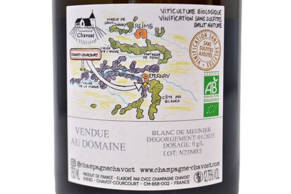 CHAMPAGNE BIO BRUT NATURE "BLANC DE MEUNIER" - CHAMPAGNE CHAVOST