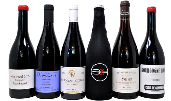 BOURGOGNE PINOT NOIR TASTING BOX - 5 MITI + UNA CIECA E CALZA FIRMATA 3KWINE IN OMAGGIO