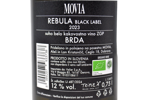 RIBOLLA GIALLA "REBULA" BLACK LABEL 2023 - MOVIA