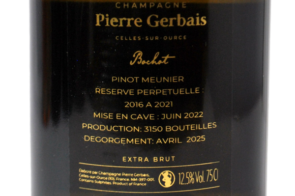 CHAMPAGNE EXTRA BRUT 100% MEUNIER RÉSERVE PERPETUELLE 2016-2021 "BOCHOT" - PIERRE GERBAIS