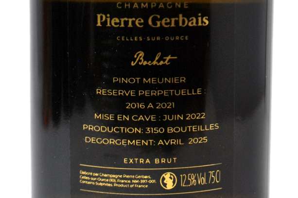 CHAMPAGNE EXTRA BRUT 100% MEUNIER RÉSERVE PERPETUELLE 2016-2021 "BOCHOT" - PIERRE GERBAIS