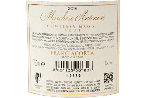 FRANCIACORTA BRUT "CONTESSA MAGGI" 2016 - TENUTA MONTENISA-ANTINORI