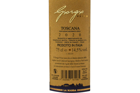 TOSCANA ROSSO IGT "GIORGIO PRIMO" 2020 - TENUTA LA MASSA