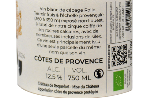 COTES DE PROVENCE BLANC "LES GENETS" 2024 - CHATEAU DE ROQUEFORT