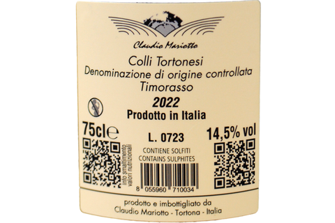 TIMORASSO DERTHONA "PITASSO" 2022 - CLAUDIO MARIOTTO
