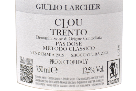 TRENTO DOC PAS DOSE' "CLOU" 2019 - GIULIO LARCHER - TENUTA MASO CORNO
