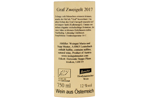 "GRAF ZWEIGELT" 2017 - WEINGUT MUSTER