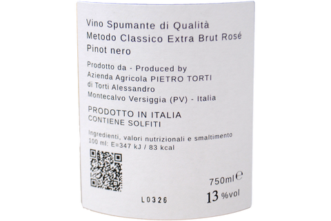 METODO CLASSICO ROSÉ EXTRA BRUT - CHIARA TORTI