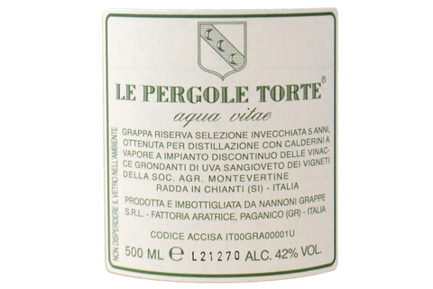 AQUA VITAE "LE PERGOLE TORTE" – GRAPPA RISERVA 5 ANNI – MONTEVERTINE