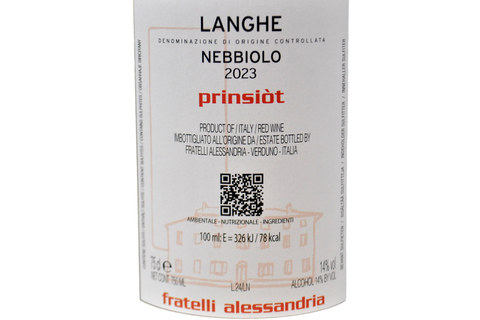 LANGHE NEBBIOLO "PRINSIOT" 2019 - FRÈRES ALESSANDRIA