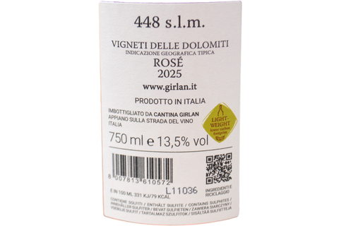 VIGNETI DELLE DOLOMITI IGT ROSÉ "448 S.L.M." 2025 - KELLEREI GIRLAN