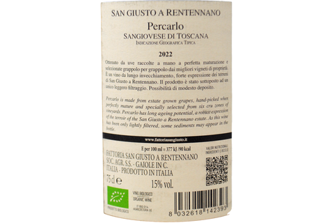 SANGIOVESE DI TOSCANA IGT "PERCARLO" 2022 - SAN GIUSTO A RENTENNANO