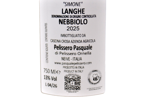 LANGHE NEBBIOLO DOC "SIMONE" 2025 - PELISSERO