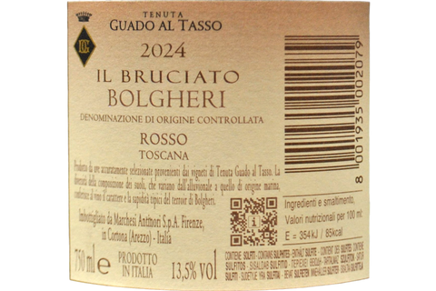 BOLGHERI ROSSO DOC "IL BRUCIATO" 2024 - TENUTA GUADO AL TASSO - ANTINORI