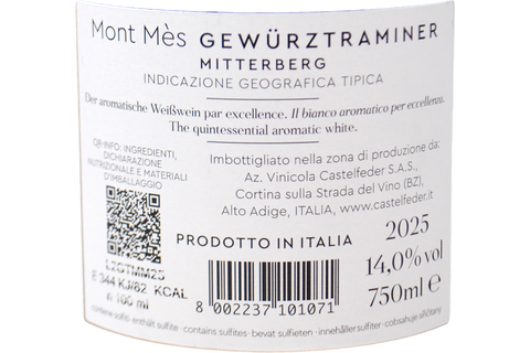MITTERBERG IGT GEWURZTRAMINER "MONT MES" 2023 - CASTELFEDER
