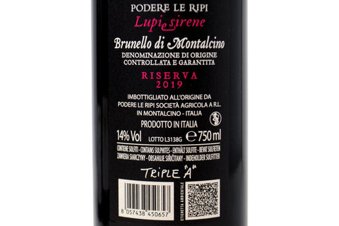 BRUNELLO DI MONTALCINO DOCG "LUPI E SIRENE" 2019 - PODERE LE RIPI
