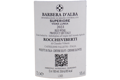 BARBERA D'ALBA SUPERIORE DOC "LONG VIGNOBLE" 2020 - ROCCHEVIBERTI