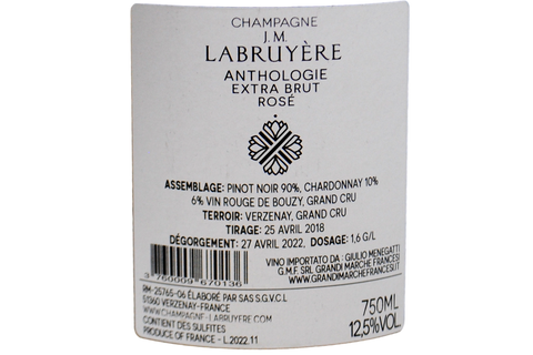CHAMPAGNE ROSÉ GRAND CRU "ANTHOLOGIE" - DOMAINE J.M. LABRUYÈRE