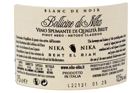 METODO CLASSICO BLANC DE NOIR "BENT EL RIAH" - NIKÀ NIKÀ