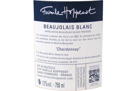 BEAUJOLAIS BLANC CHARDONNAY 2024 - FAMILLE HOPPENOT